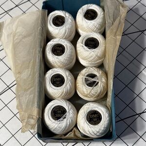 Vintage DMC Cordonnet Special No. 60 Crochet Cotton – Box of 8, Cream “Neige”